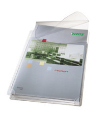 Buste forate alta capacità con lembo - 22x30 cm - PVC- trasparente - Leitz - conf. 5 pezzi