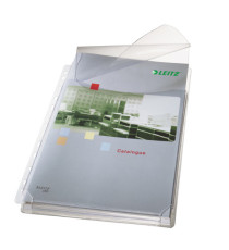 Buste forate alta capacità con lembo - 22x30 cm - PVC- trasparente - Leitz - conf. 5 pezzi