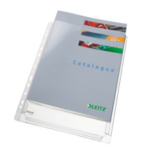 Buste forate con soffietto - 22x30 cm - PVC - trasparente - Leitz - conf. 10 pezzi