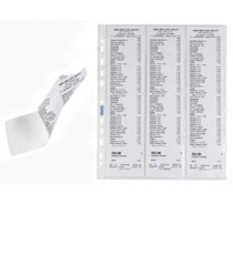 Buste forate per scontrini fiscali - 6 Spazi - 25,2 x 30,7 cm - trasparente - Favorit - conf. 10 pezzi