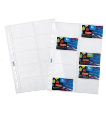 Buste forate porta cards - PPL - 10 tasche - 21,5 x 29,7 cm - trasparente - Favorit - conf. 10 pezzi