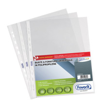 Buste forate Special PP - Superior - liscia - 22 x 30 cm - trasparente - Favorit - conf. 50 pezzi