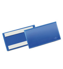 Buste identificative - con bande adesive - 150 x 67 mm - blu - Durable - conf. 50 pezzi