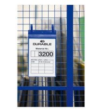 Buste identificative - con fascette di aggancio - A4 verticale - blu - Durable - conf. 50 pezzi