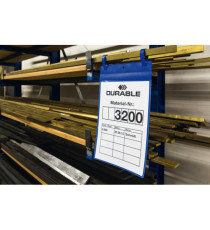 Buste identificative - con fascette di aggancio - A4 verticale - blu - Durable - conf. 50 pezzi