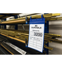 Buste identificative - con fascette di aggancio - A4 verticale - blu - Durable - conf. 50 pezzi