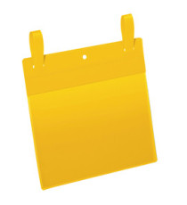 Buste identificative - con fascette di aggancio - A5 orizzontali - giallo - Durable - conf. 50 pezzi