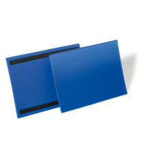 Buste identificative magnetiche - A4 orizzontale - blu - Durable - conf. 50 pezzi