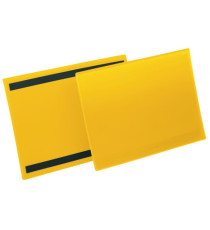 Buste identificative magnetiche - A4 orizzontale - giallo - Durable - conf. 50 pezzi