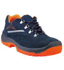 Calzatura di sicurezza Rimini 4 S1P SRC - pelle scamosciata perforata - numero 42 - blu/arancio - Deltaplus Calzatura di sicurezza Rimini 4 S1P SRC - pelle scamosciata perforata - numero 42 - blu/arancio - Deltaplus