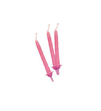 Candeline con supporto - H 8 cm - rosa - Big Party - conf. 12 pezzi Candeline con supporto - H 8 cm - rosa - Big Party - conf. 12 pezzi