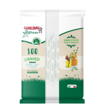 Cannuccia in carta - 14 cm - nero/bianco-avana - imbustata singolarmente - Samurai Party - conf. 100 pezzi Cannuccia in carta - 14 cm - nero/bianco-avana - imbustata singolarmente - Samurai Party - conf. 100 pezzi