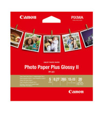 Canon - Carta fotografica Plus Glossy II PP-201 - 5 x 5  - 20 Fogli - 2311B060 Canon - Carta fotografica Plus Glossy II PP-201 - 5 x 5  - 20 Fogli - 2311B060