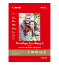 Canon - Carta fotografica Plus Glossy II PP-201 - A4 - 20 Fogli - 2311B019 Canon - Carta fotografica Plus Glossy II PP-201 - A4 - 20 Fogli - 2311B019
