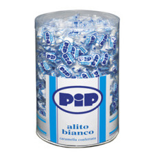 Caramelle confettate Pip - alito bianco - barattolo 800 pezzi Caramelle confettate Pip - alito bianco - barattolo 800 pezzi