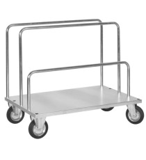 Carrello a pianale - per carichi lunghi - con 2 barre alte e 1 bassa - 120 x 80 x 64-104 cm - zincato - Tecnotelai Carrello a pianale - per carichi lunghi - con 2 barre alte e 1 bassa - 120 x 80 x 64-104 cm - zincato - Tecnotelai