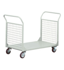 Carrello da lavoro - 2 sponde rete - 300 kg - grigio - Tecnotelai Carrello da lavoro - 2 sponde rete - 300 kg - grigio - Tecnotelai