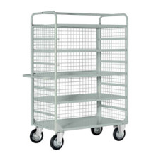 Carrello da lavoro - 4 piani estraibili - con sponde rete - 132 x 67 x 177 cm - 450 kg - grigio - Tecnotelai Carrello da lavoro - 4 piani estraibili - con sponde rete - 132 x 67 x 177 cm - 450 kg - grigio - Tecnotelai