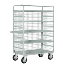 Carrello da lavoro - 4 piani estraibili - con sponde rete - 132 x 67 x 177 cm - 450 kg - grigio - Tecnotelai Carrello da lavoro - 4 piani estraibili - con sponde rete - 132 x 67 x 177 cm - 450 kg - grigio - Tecnotelai