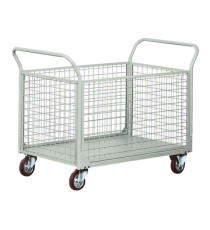 Carrello da lavoro - 4 sponde rete - laterali asportabili - 300 kg - grigio - Tecnotelai Carrello da lavoro - 4 sponde rete - laterali asportabili - 300 kg - grigio - Tecnotelai