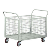 Carrello da lavoro - 4 sponde rete - laterali asportabili - 300 kg - grigio - Tecnotelai Carrello da lavoro - 4 sponde rete - laterali asportabili - 300 kg - grigio - Tecnotelai