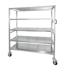 Carrello da lavoro - 5 piani - 151 x 67 x 165,5 cm - 300 kg - zincato - Tecnotelai Carrello da lavoro - 5 piani - 151 x 67 x 165,5 cm - 300 kg - zincato - Tecnotelai