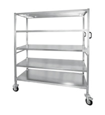 Carrello da lavoro - 5 piani - 151 x 67 x 165,5 cm - 300 kg - zincato - Tecnotelai Carrello da lavoro - 5 piani - 151 x 67 x 165,5 cm - 300 kg - zincato - Tecnotelai