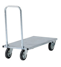 Carrello da lavoro - con manici pieghevoli e pianale - 250 kg - zincato - Tecnotelai Carrello da lavoro - con manici pieghevoli e pianale - 250 kg - zincato - Tecnotelai