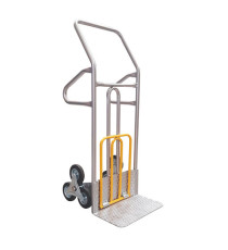 Carrello saliscale - 50 x 40 x 132 cm - max 280 kg - acciaio - grigio/giallo - Tecnotelai Carrello saliscale - 50 x 40 x 132 cm - max 280 kg - acciaio - grigio/giallo - Tecnotelai