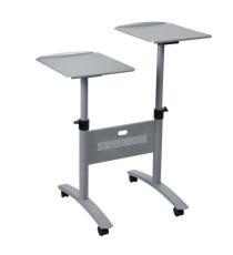 Carrello Twin - per proiettori multimediali - 2 ripiani - con ruote - 86 x 60 x 120 cm - grigio - Nobo