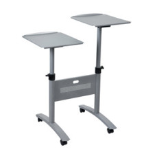 Carrello Twin - per proiettori multimediali - 2 ripiani - con ruote - 86 x 60 x 120 cm - grigio - Nobo