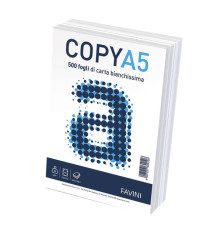 Carta Copy - A5 - 80 gr - bianco - Favini - conf. 500 fogli Carta Copy - A5 - 80 gr - bianco - Favini - conf. 500 fogli