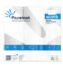 Carta igienica - 2 veli - 16,5 gr - 9,5 cm x 19,8 mt - diametro 10,2 cm - 180 strappi - Papernet - pacco 18 rotoli Carta igienica - 2 veli - 16,5 gr - 9,5 cm x 19,8 mt - diametro 10,2 cm - 180 strappi - Papernet - pacco 18 rotoli