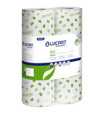 Carta igienica Eco - 2 veli - 16,5 gr - diametro 10,2 cm - 9,8 cm x 22 mt - 200 strappi - Lucart - pacco 6 rotoli fascet Carta igienica Eco - 2 veli - 16,5 gr - diametro 10,2 cm - 9,8 cm x 22 mt - 200 strappi - Lucart - pacco 6 rotoli fascet