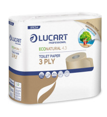 Carta igienica EcoNatural 4.3 Plastic Free - 270 strappi - Lucart - pacco 4 rotoli Carta igienica EcoNatural 4.3 Plastic Free - 270 strappi - Lucart - pacco 4 rotoli