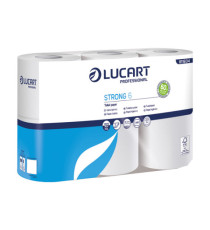 Carta igienica Strong 6 - 2 veli - 300 strappi - bianco - Lucart - pacco 6 rotoli Carta igienica Strong 6 - 2 veli - 300 strappi - bianco - Lucart - pacco 6 rotoli