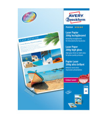 Carta laser - A4 - 200 gr - effetto extra glossy - bianco - Avery - conf. 100 fogli Carta laser - A4 - 200 gr - effetto extra glossy - bianco - Avery - conf. 100 fogli