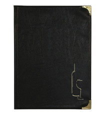 Carta dei vini Basic - A4 - 31,5 x 24 cm - PVC - nero - 4+2 buste fisse incluse - Securit