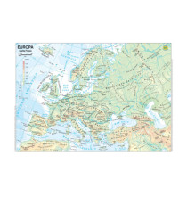 Carta geografica Europa - scolastica - plastificata - 29,7 x 42 cm - Belletti