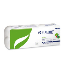 Carta igienica Eco - 200 strappi -  2 veli - 16,5 gr - diametro 11 cm - 9,8 cm x 24 mt - Lucart - pacco 10 rotoli Carta igienica Eco - 200 strappi -  2 veli - 16,5 gr - diametro 11 cm - 9,8 cm x 24 mt - Lucart - pacco 10 rotoli