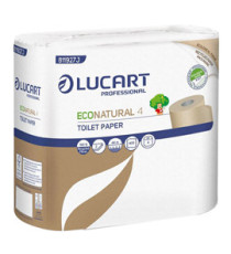 Carta igienica EcoNatural - 9,5 cm x 44 mt - diametro 12,5 cm - 15,5 gr - 400 strappi - Lucart - pacco 4 rotoli Carta igienica EcoNatural - 9,5 cm x 44 mt - diametro 12,5 cm - 15,5 gr - 400 strappi - Lucart - pacco 4 rotoli