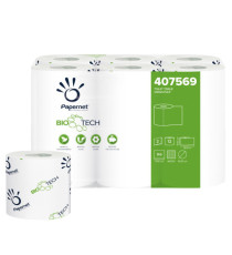 Carta igienica standard Bio Tech - 2 veli - 165 strappi -  diametro 10 cm - 9,5 cm x 18,2 mt - Papernet - pacco 12 rotol Carta igienica standard Bio Tech - 2 veli - 165 strappi -  diametro 10 cm - 9,5 cm x 18,2 mt - Papernet - pacco 12 rotol