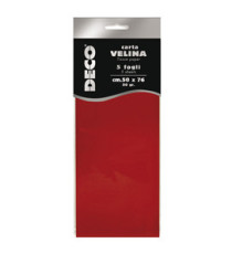 Carta velina - 20 gr - 50 x 76 cm - rosso - Deco - busta 5 fogli Carta velina - 20 gr - 50 x 76 cm - rosso - Deco - busta 5 fogli