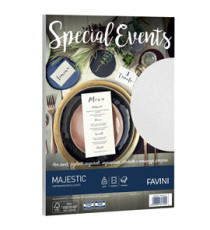 Carta metallizzata Special Events - A4 - 250 gr - bianco - Favini - conf. 10 fogli Carta metallizzata Special Events - A4 - 250 gr - bianco - Favini - conf. 10 fogli