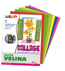 Carta velina - 50 x 76 cm - 10 colori assortiti - Deco - busta 50 fogli Carta velina - 50 x 76 cm - 10 colori assortiti - Deco - busta 50 fogli