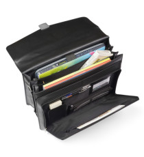 Cartella in similpelle - nero - 41x32x16cm - City Time