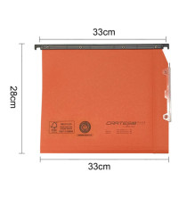 Cartella sospesa Cartesio Plus - armadio - interasse 33 cm - fondo V - 33x28 cm -  arancio - Bertesi