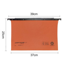 Cartella sospesa Cartesio Plus - cassetto - interasse 39 cm - fondo U 30 mm - 37x25 cm -  arancio - Bertesi