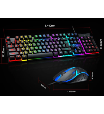 Tastiera + mouse gaming retroilluminata TF200 104 TASTI QWERTY - Design compatto Dimensioni: 445x135x4mm - mouse 2400dpi Tastiera + mouse gaming retroilluminata TF200 104 TASTI QWERTY - Design compatto Dimensioni: 445x135x4mm - mouse 2400dpi