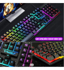 Tastiera + mouse gaming retroilluminata TF200 104 TASTI QWERTY - Design compatto Dimensioni: 445x135x4mm - mouse 2400dpi Tastiera + mouse gaming retroilluminata TF200 104 TASTI QWERTY - Design compatto Dimensioni: 445x135x4mm - mouse 2400dpi